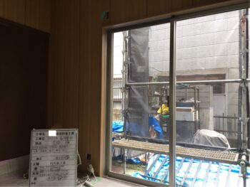 防音工事　防音サッシ取付　掃出し窓